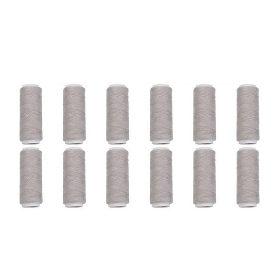 Acahhotxx Sewing Thread, Sewing Thread 120 Spools of Polyester Sewing Thread for Sewing Machine Hand Stitching Multicolored Polyester Thread - Light Gray 12 Small Roll