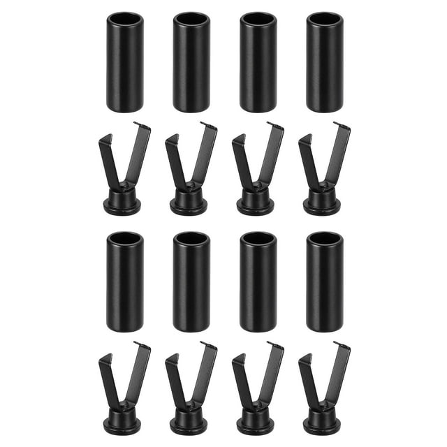 Puntas de cordones, 8Pack - Puntas de cordones de aleación, Reemplazo de punta cilíndrica para cordones (Negro Electrofóretico)