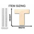 thumbnail image 2 of Unfinished Wood Block Letter T - Craft - up to 46" DIY 8" / 1/8", 2 of 3