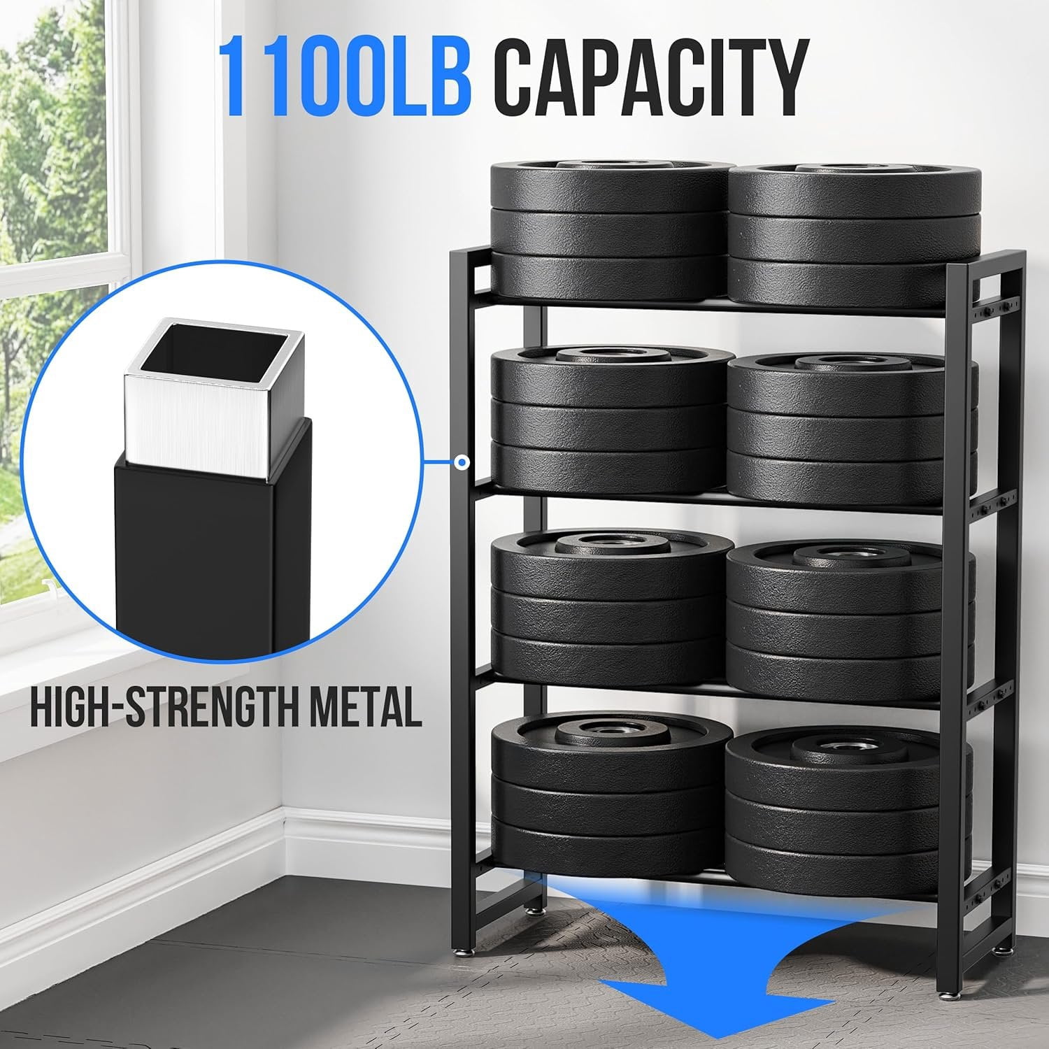 3 Tier Dumbbell Rack, Weight Rack for  Gym