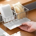 thumbnail image 2 of Soporte De Esponja De Acero Inoxidable 304, Organizador Multifuncional Para Fregadero De Cocina, Bandeja Para Fregadero, Escurridor, Cepillo, Soporte Para Jabón Para Cocina Sweethay HA017200-00, 2 of 6