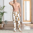 thumbnail image 5 of Uemuo German Shepherd Dog Pattern Men's Wide Leg Palazzo Lounge Pants with Pockets Light Weight Loose Comfy Casual Pajama Pants-Small, 5 of 9