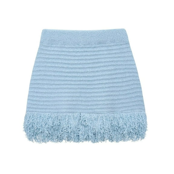 Women'S Tassel Hollow Knit Short Skirt S