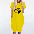 thumbnail image 4 of Robe avec Poches pour Femmes Mode Femmes Ample Imprimé Cœur Col Rond Poches Décontractée Manches Courtes Robe Robe avec Manches pour Femmes Robe Décontractée pour Femmes Robe Courte pour Femmes, 4 of 4