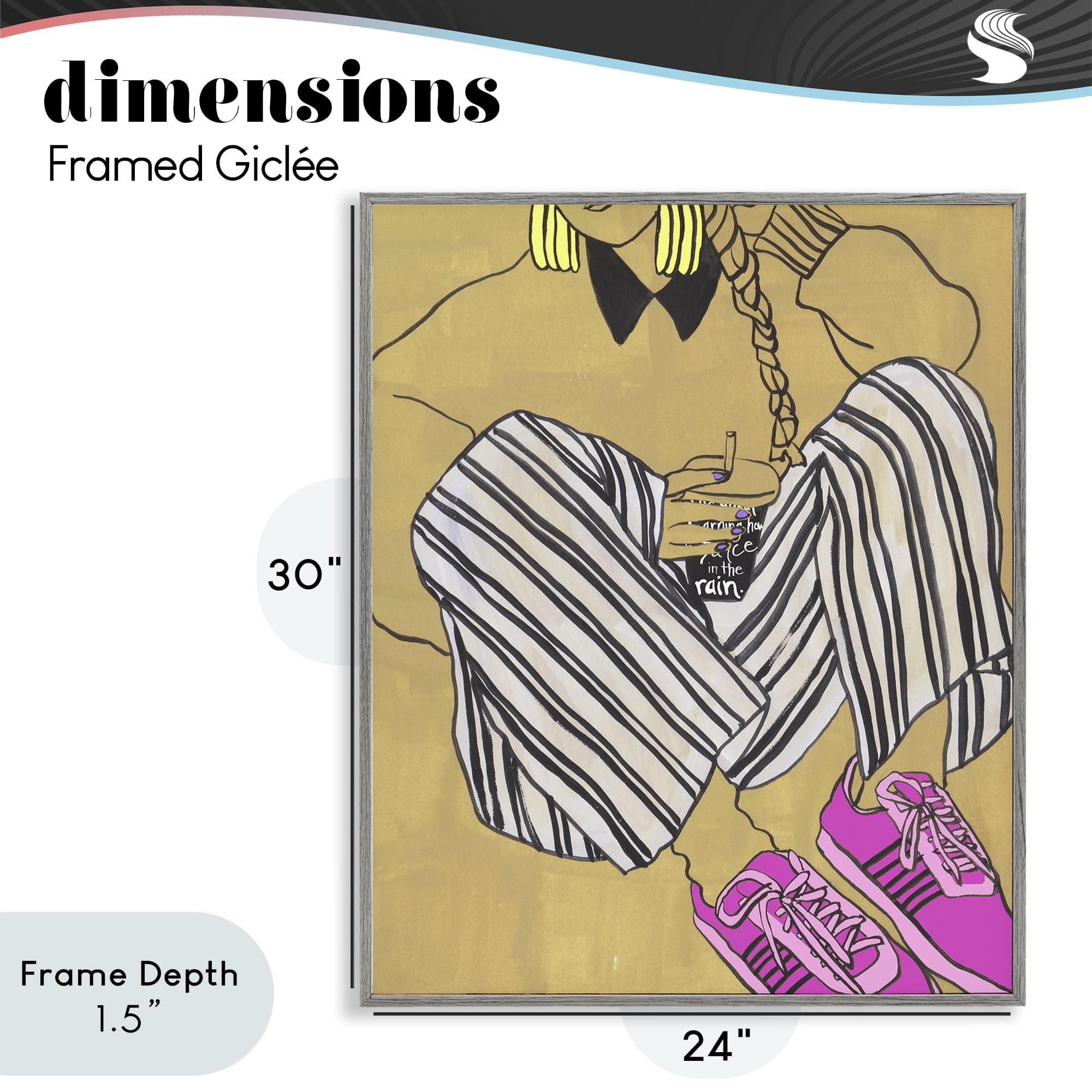 Stupell Industries Crimson Thread Fashionista Gray Framed Giclee Art, design by Melissa Wang
