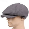 thumbnail image 2 of SikaFu New Autumn Winter Wool Felt Cap Retro Beret Hats for Men Vintage Male Newsboy Caps Octagonal Flat Ivy Caps Men Berets Cap, 2 of 6