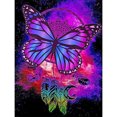 thumbnail image 1 of Cuadro de diamantes de imitación decorativos con pintura de diamante redondo completo de mariposa púrpura azul Tmvgtek decoración de arte en el hogar, 1 of 9