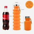 thumbnail image 6 of OUSITAI Collapsible Water Bottle, Reuseable BPA Free Silicone Foldable Water Bottles for Travel Gym Camping Hiking, Portable Leak Proof Sports Water Bottle with Carabiner, 18oz Orange, 6 of 7