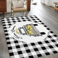 thumbnail image 2 of 3'x5' Rug for Living Room Bedroom, Summer Lemon Washable Area Rugs Non-Slip Carpet Mats, Watercolor Truck Black Plaid Checkered Indoor Low Pile Area Rug Runner for Kitchen, Mudroom, 2 of 8