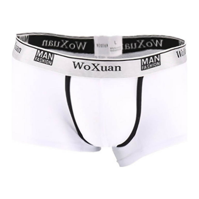 Lopecy-Sta Men Underwear Comfortable Sweat-absorbent Ice-Silk Cool Boxer  Splic Briefs Boxers for Men Sales Clearance Mens Boxer Briefs Gray - XXL 