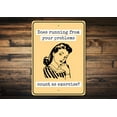 thumbnail image 1 of Running from Your Problems Novelty Sign, Metal Wall Decor - 10x14 inches, 1 of 4