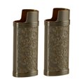 thumbnail image 3 of Étui pour Briquet, Étui Protecteur en Alliage de Zinc Motif Rétro Portable 2 Pcs Réutilisable Résistant aux Rayures Robuste pour Extérieur Argent, Gris, Noir, Or, Bronze, 3 of 7