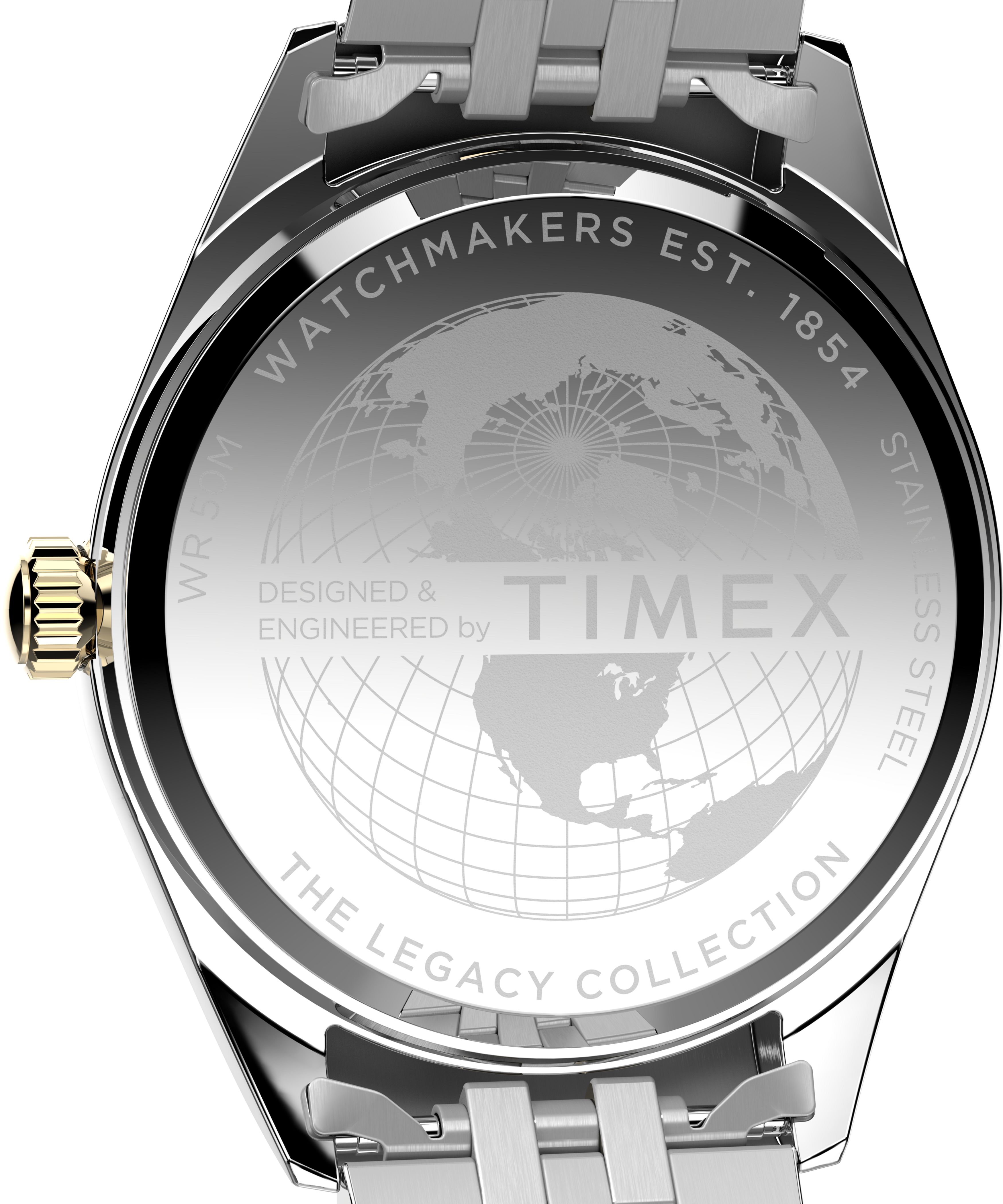 Timex Men's Legacy 41mm Watch - Two-Tone Bracelet Black Dial Two-Tone Case