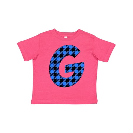 

Inktastic Blue Buffalo Plaid Initial G Gift Toddler Boy or Toddler Girl T-Shirt