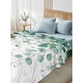 thumbnail image 5 of Eucalyptus Leaves Flat Sheets Only King Size, Soft Breathable Bed Top Sheets for Mattress, Green Botanical Summer Spring Leaves Luxury Bedding Flat Sheets for Home Hotel Bedroom Bed Protection, 5 of 9