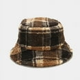 thumbnail image 3 of SikaFu Autumn Winter Polyester Plaid Warm Thicken Bucket Hat Fisherman Hat Outdoor Travel Cap For Girl And Women 199, 3 of 6