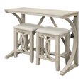 thumbnail image 4 of Harper & Bright Designs 3 Piece Farmhouse Wood Dining Table Set, Cream, 4 of 14