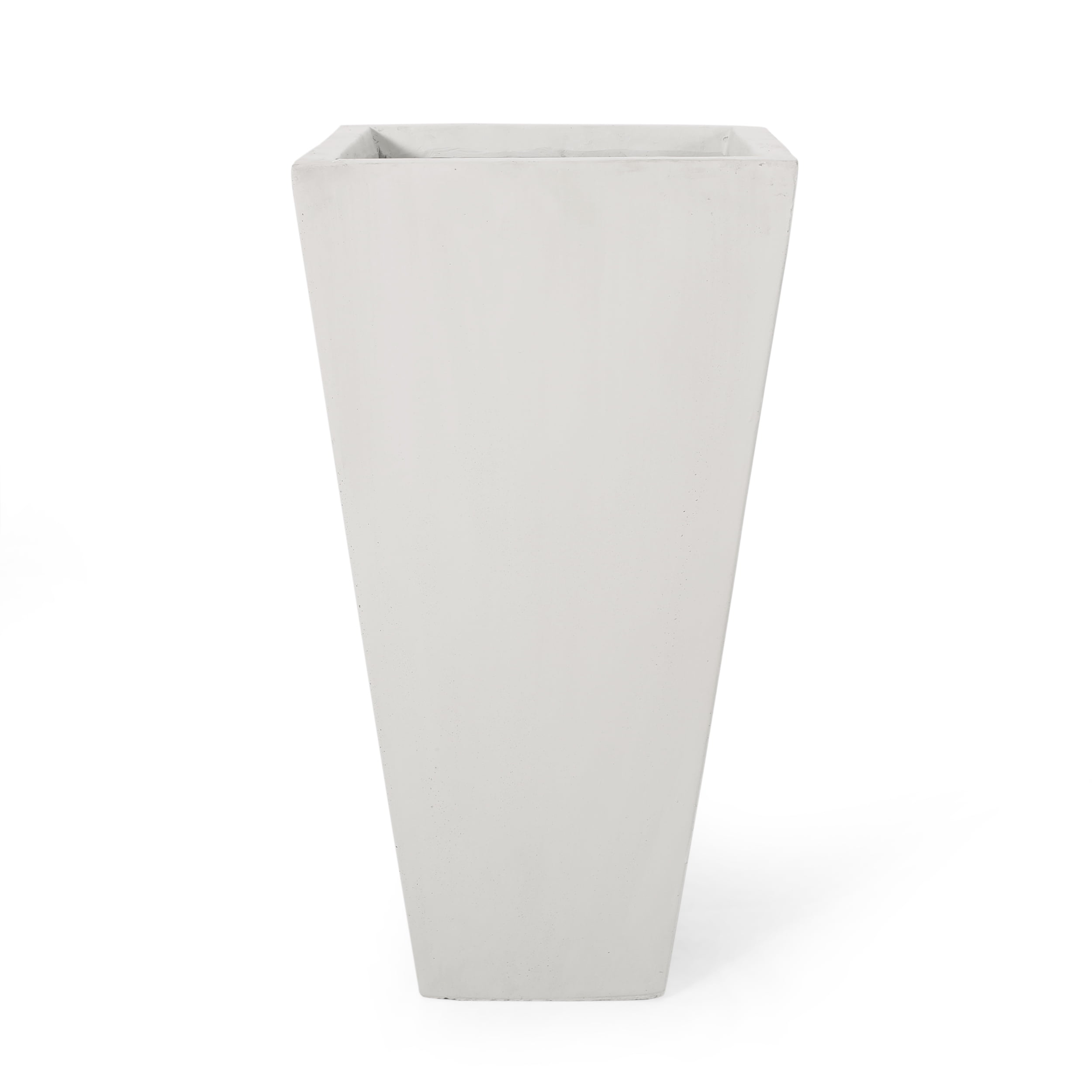 Fardeen Outdoor Modern Small Cast Stone Planter, White