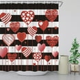 thumbnail image 3 of Valentine''s Day Shower Curtain Red Love Heart Black and White Stripes Romantic Couple Happy Valentines Day Woman Bathroom Decor Fabric Curtains with Hooks, 3 of 6