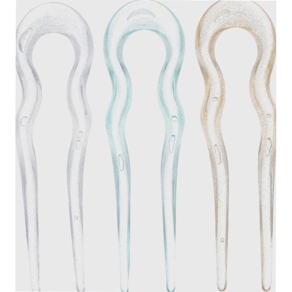Hair Chopsticks 3pcs Vintage Hairpin Glossy Headgear Plastic Hair Fork Sticks