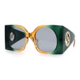 thumbnail image 4 of Womens Opulent Golden Era Oversized Bold Squared Thick Temple Fashion Sunglasses Orange Green - Black, 4 of 8