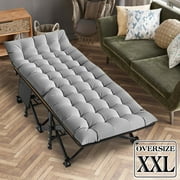 Slsy Oversized XXL Folding Camping Cot with 2-Sided Cushion & Carry Bag for Adults & Kids, 32 Wide XXL Portable Folding Bed Sleeping Cot, Folding Guest Bed