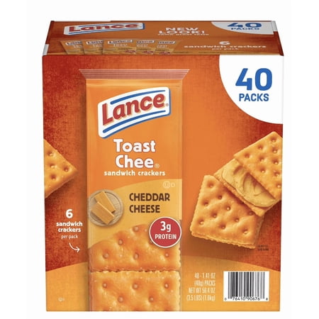 Lance ToastChee Cheddar Cheese Crackers 1.41 oz. 40 pk. Bulk