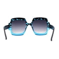 thumbnail image 2 of Oversized Mob Retro Thick Beveled Plastic Frame Nerdy Rectangle Sunglasses Blue Tortoise Smoke, 2 of 4