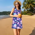 thumbnail image 3 of Fotbe colorful Skull mushroom rainbow Vestido de Verano sin Mangas para Mujer – Vestido Midi Línea A, Estilo Camiseta Floral, Vestido Playero Casual y Fluido, 3 of 7