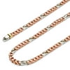 Wellingsale 14k Tri 3 Color Gold Polished Solid 6mm Handmade Bullet Chain Link Necklace - 26"