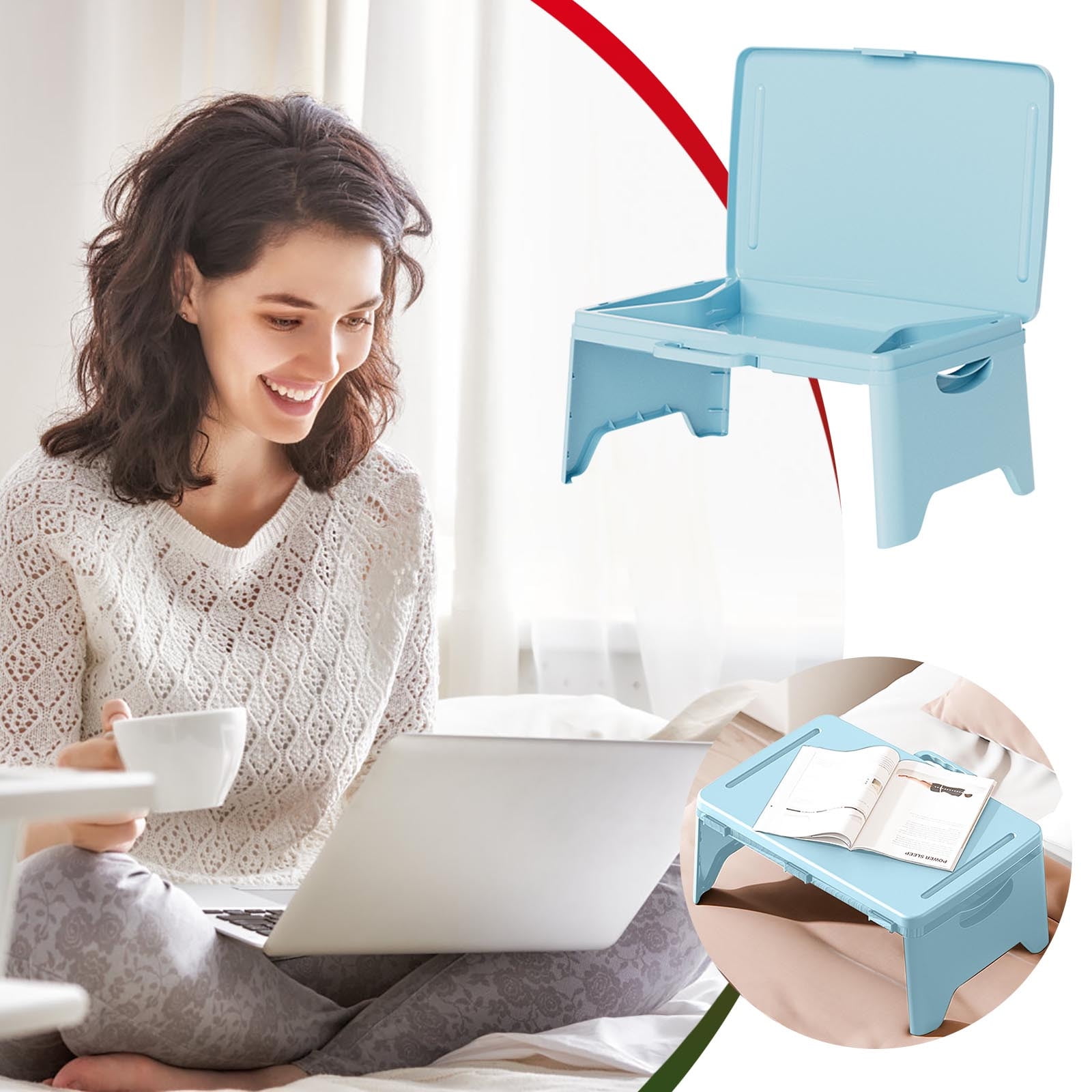 SouMaox Portable Folding Desk, Space Saving Design Versatile Laptop Stand Computer Surface Work Station for Dormitory Apartment Use