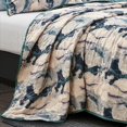 Abstract and Green Bedspread with 2 Pillow Shams Full/Queen Size, 3