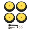thumbnail image 1 of Lot de 4 pneus avant et arrière RC avec hexagone de 17 mm pour mise à niveau de voiture tout-terrain RC 1/8, jaune, 1 of 3