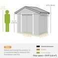 thumbnail image 3 of Outsunny 6.5x3.5ft Metal Garden Shed for Outdoor Storage, Grey, 3 of 9