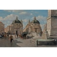 thumbnail image 2 of Giuseppe De Winter 24x17 Black Ornate Framed Double Matted Museum Art Print Titled: Rome, Tourists in Piazza Del Popolo, 2 of 5