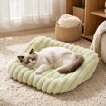 thumbnail image 4 of Short Pile Striped Pet Mat 48cm All Seasons for Cats and Dogs, Soft Resilient Padding Non Slip Grip Base, Comfortable Cushion for Sofa Bed Floor Daily Rest Gift, 4 of 7