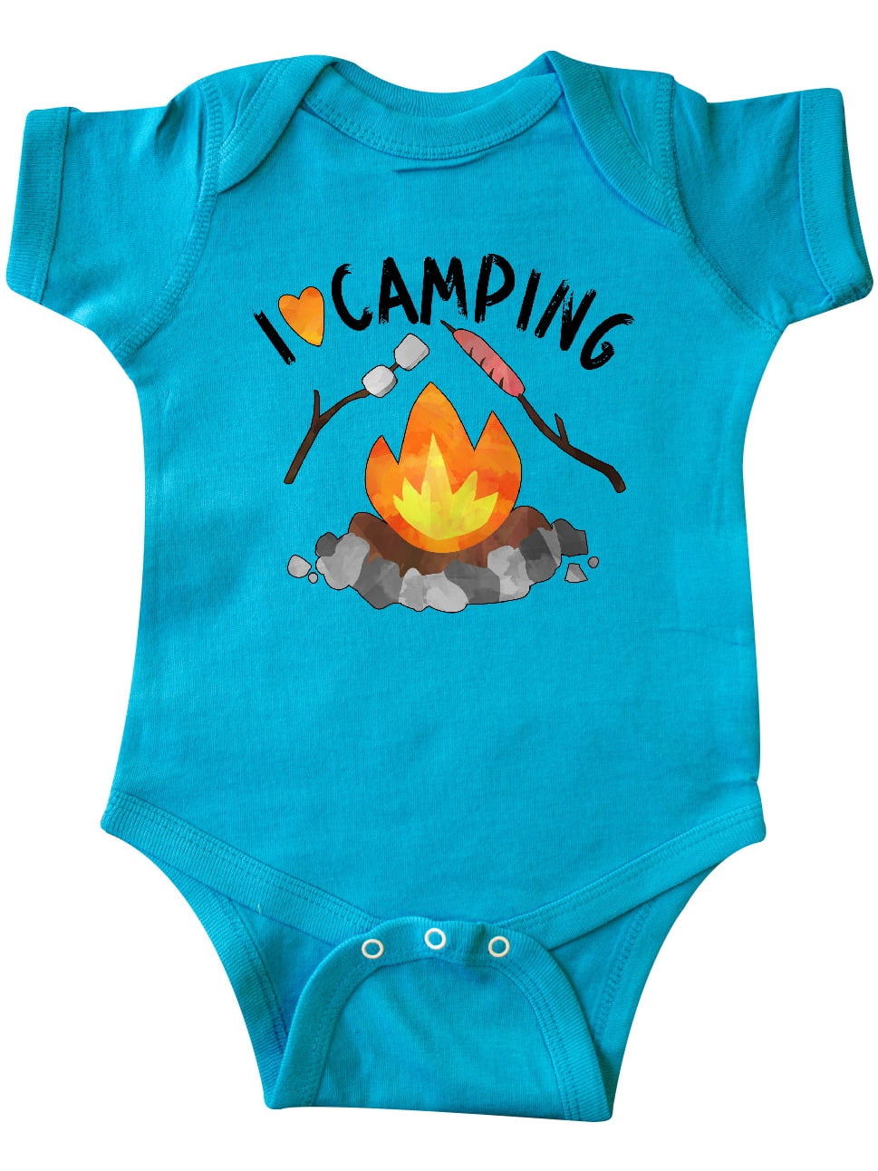 I Love Camping Campfire, Hot Dog, Marshmallows Infant Creeper