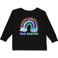 thumbnail image 3 of Inktastic Big Sister Watercolor Rainbow with Clouds Girls Long Sleeve Toddler T-Shirt, 3 of 5