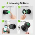thumbnail image 2 of Smart Door Knob GHome Cerradura de puerta inteligente 4 en 1 con huella digital, 2 of 9