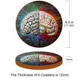 thumbnail image 3 of Brain Set of 6 Cool Round Microfiber Leather Coasters, 11x11 cm/4.3x4.3 in, Stylish Drink Mats for Home and Office Decor, 3 of 6