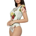 thumbnail image 2 of Naloa Vintage Bike Flower Butterfly Women's Short-Sleeved Onesie, One-Piece Swimsuit for Parties, dates, clubs - XX-Large, 2 of 9