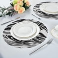 thumbnail image 6 of Coolnut Black Abstract Marble Round Placemats Durable Non-Slip Table Mat Heat and Stain Resistant Placemat for Kitchen Table Outdoor BBQ Activities(6PCS) Home Decor Gifts, 6 of 7