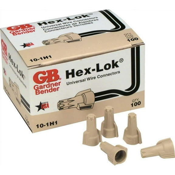 Gardner Bender Hexlock Wire Connector - BX Wire Connector - 100 Pack, Multicolor