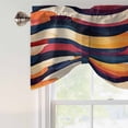 thumbnail image 5 of Tie Up Valances for Windows, Geometric Red Orange Blue Adjustable Valance Curtains Window Treatment for Living Room/Bedroom, Modern Color Block Rod Pocket Kitchen Curtains & Drapes 54x18 Inch, 5 of 9