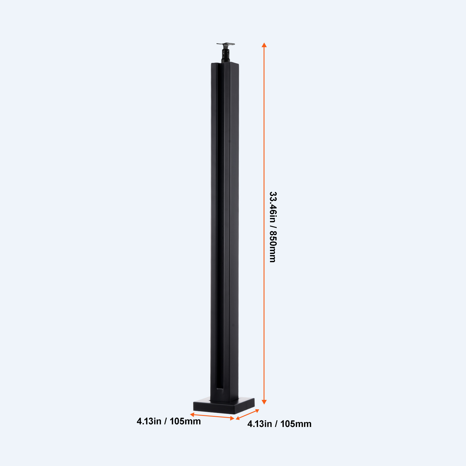 VEVOR Glass Clamp, 35.83" Height Glass Railing Bracket for 0.39 "-0.47 " Thickness Tempered Glass, 304 Stainless Steel Glass Mounting Clamp, Glass Shelf Bracket for Balcony,Garden,Deck,Stair,Black