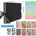 thumbnail image 2 of AIOR 12.6 x 8.3 Inch Scrapbook Photo Album,Wedding Guest Book Anniversary Memory Scrapbooking,Wedding Photo Album with DIY Accessories Kit for Craft Paper DIY,Xmas Gift,80 Pages (40 Sheets),Black, 2 of 8
