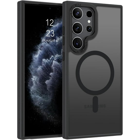 Samsung Galaxy S23 Ultra Case, Galaxy S23 Ultra Phone Case Compatible with Magsafe Translucent Matte Slim Anti-Scratch Military Grade Protective Magnetic Samsung Galaxy S23 Ultra Case, Black