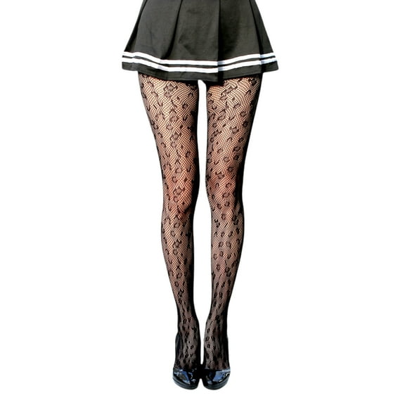 Millennials in Motion Women's Leopard Cheetah Print Tiger Zebra Sheer Patterned Tights & Pantyhose, Black
