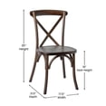 thumbnail image 6 of 10 PACK Bistro Style Cross Back Mahogany Wood Stackable Dining Chair - X Back Banquet Dining Chair, 6 of 8