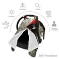 thumbnail image 3 of Car Seat Cover Baby - Dark Red Hooded Girl Carseat Covers Baby for Girl Boy, Lightweight Newborn Car Seat Canopy Breathable Soft Infant Car Seat Cover, 3 of 7